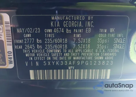 2023 Kia Sportage Ex z USA, uszkodzony, nr VIN 5XYK33AF9PG123823